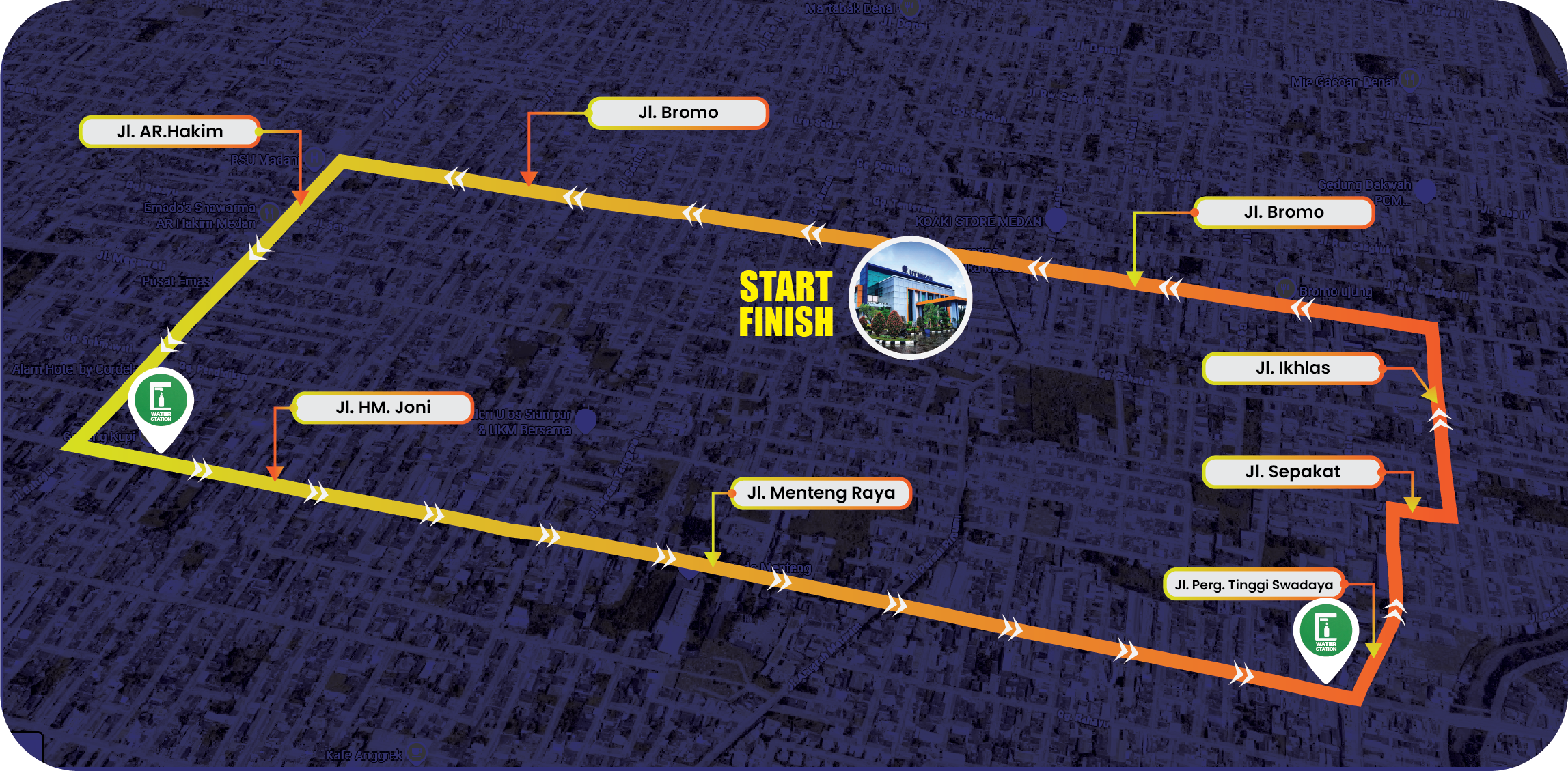Peta rute running UT Run Fest 2026